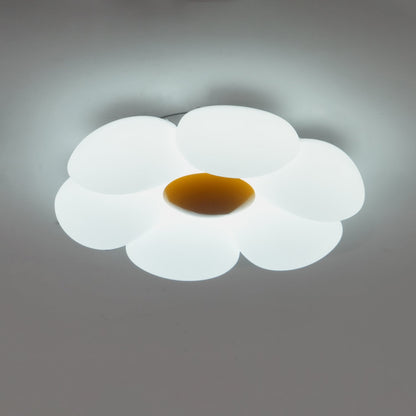 Flush Mount LED Ceiling Light 20 in Diameter Metal Acrylic Fixture for Bedrooms Dining Rooms Living Spaces Low Profile Modern Overhead Light