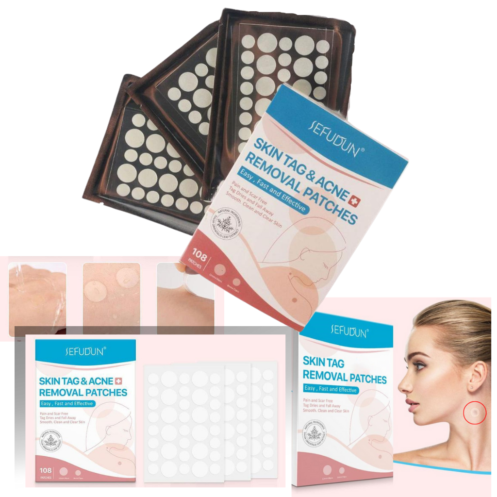 Skin Tag & Wart Removal Patches – Natural Herbal Formula for Smooth Skin – Gentle Spot Treatment Plasters for Moles & Blemishes