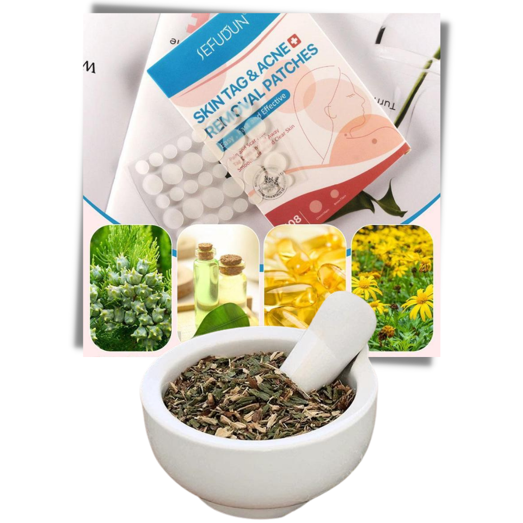 Skin Tag & Wart Removal Patches – Natural Herbal Formula for Smooth Skin – Gentle Spot Treatment Plasters for Moles & Blemishes