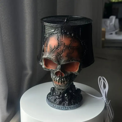 Skull Lava Lamp with Flowing Red Core – Gothic Ambient Table Light for Bedroom, Gaming Room & Dark Decor