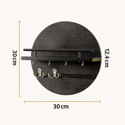 Eco-Friendly Wooden Key Holder | Stylish Wall Organizer with Hooks