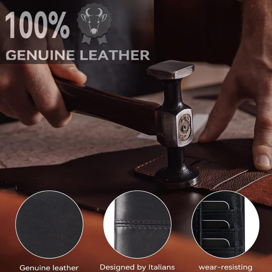 SlimArmor | RFID-Blocking Leather Bifold Wallet for Men with 16 Card Slots | Durable Design for Everyday Use