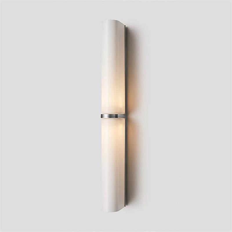 Glass Wall Sconce 2-Light Modern LED Fixture with Metal Frame for Bedroom Living Room Hallway