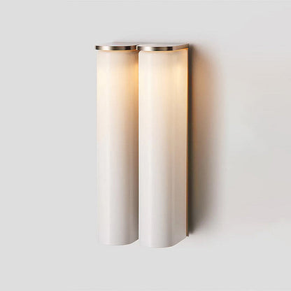 Glass Wall Sconce 2-Light Modern LED Fixture with Metal Frame for Bedroom Living Room Hallway