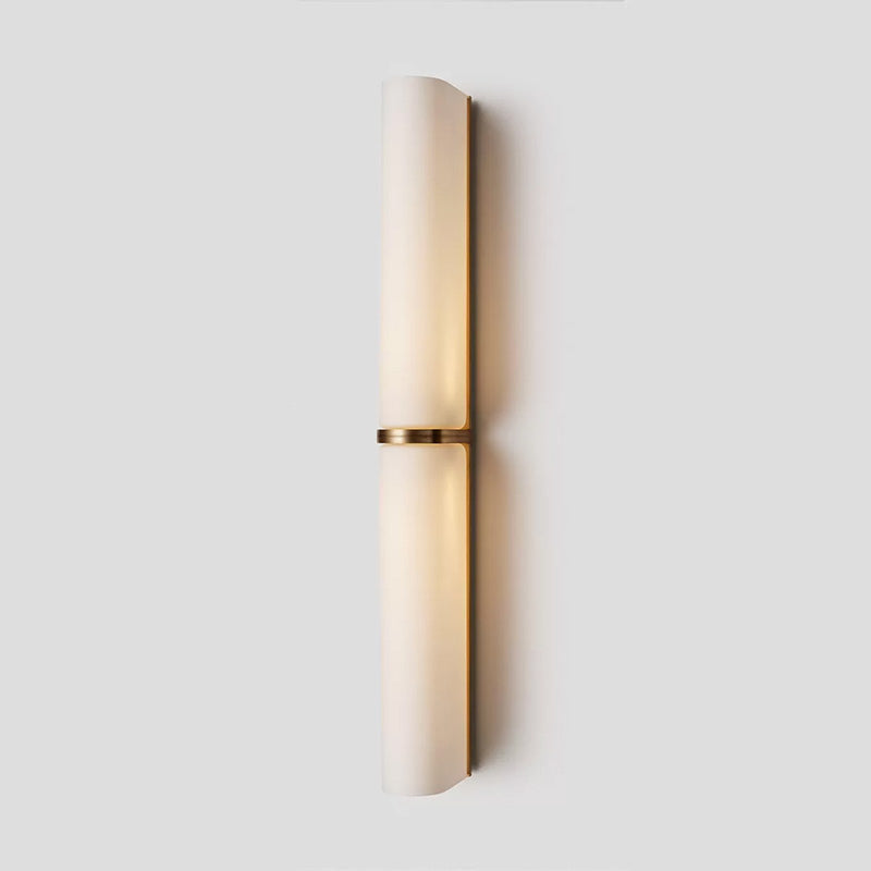 Glass Wall Sconce 2-Light Modern LED Fixture with Metal Frame for Bedroom Living Room Hallway