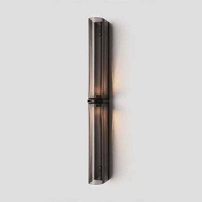 Glass Wall Sconce 2-Light Modern LED Fixture with Metal Frame for Bedroom Living Room Hallway
