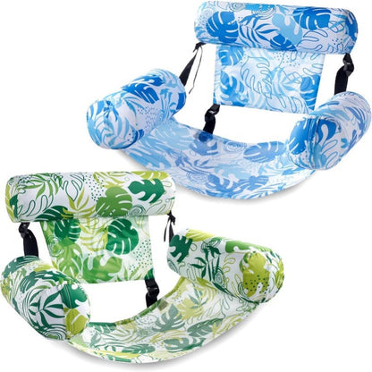 Pool Floats, Inflatable Pool Float Chair with Cooling Mesh Seat and Adjustable Backrest, Pool Lounger Set of 2