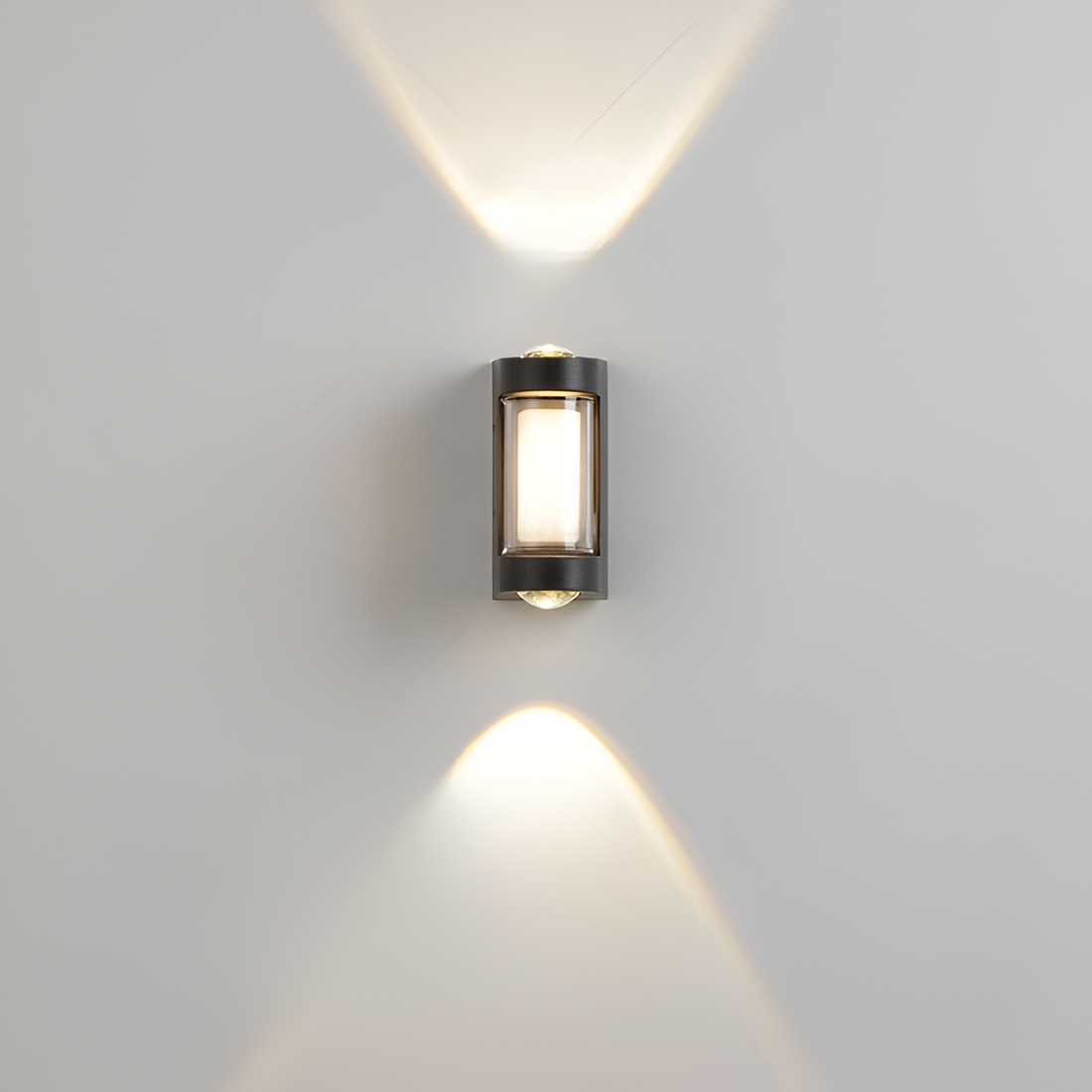 Cylindrical Outdoor Wall Sconce Up Down Light 10W LED Weatherproof Porch Facade Fixture Black White for Entryway Garden Patio Pathway Modern