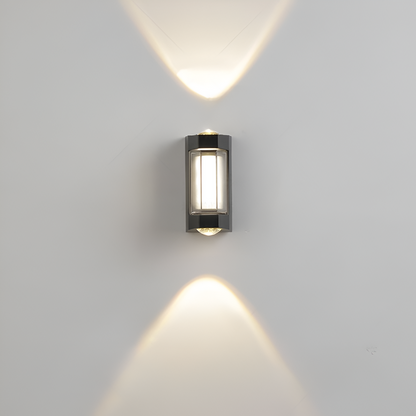 Cylindrical Outdoor Wall Sconce Up Down Light 10W LED Weatherproof Porch Facade Fixture Black White for Entryway Garden Patio Pathway Modern