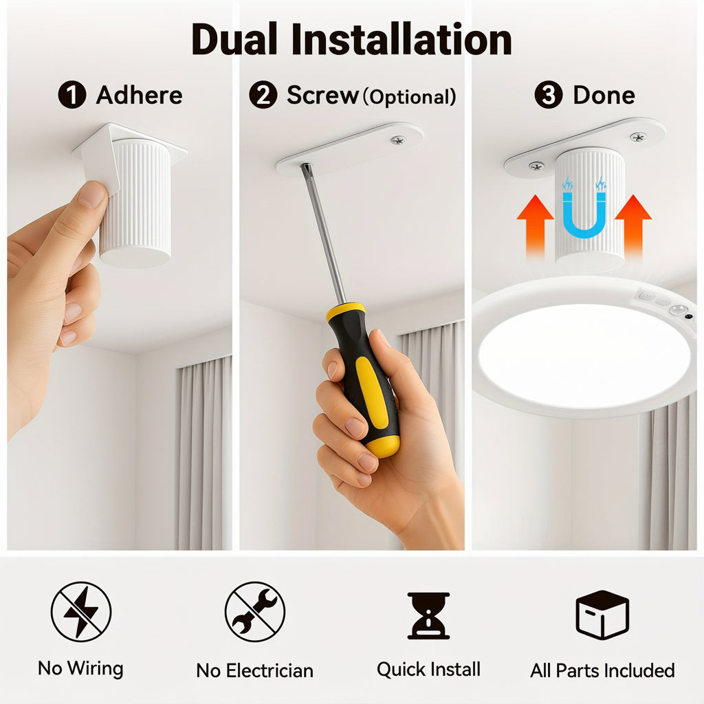 Smart Motion Sensor Ceiling Light | Rechargeable LED Flush Mount Lamp for Effortless Indoor Lighting
