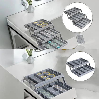 Smart Organizer | 3-Tier Drawer Organizer with Adjustable Dividers | Versatile Storage Solution for Kitchen and Office