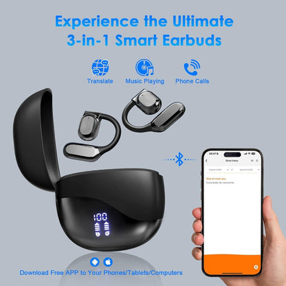 Smart Translation Earbuds | Wireless Bluetooth Earbuds with Type C Charging | Real-Time Voice Translation for Effortless Communication