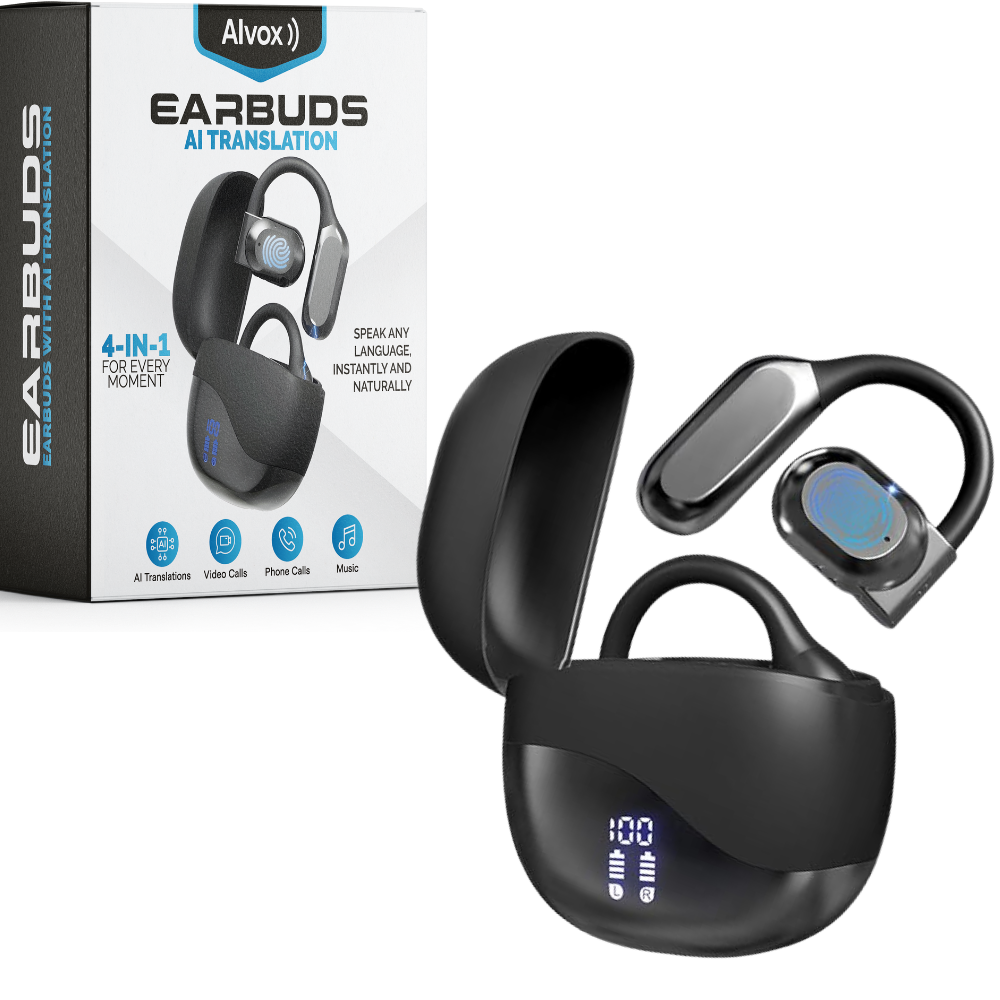 Smart Translation Earbuds | Wireless Bluetooth Earbuds with Type C Charging | Real-Time Voice Translation for Effortless Communication