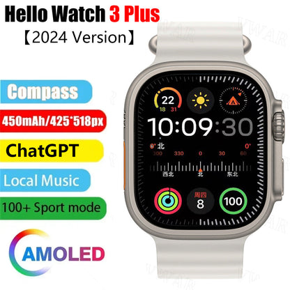 Smart Watch for Android with Sports Modes, Fitness Smartwatch with AMOLED Display, Heart Rate and Sleep Monitoring