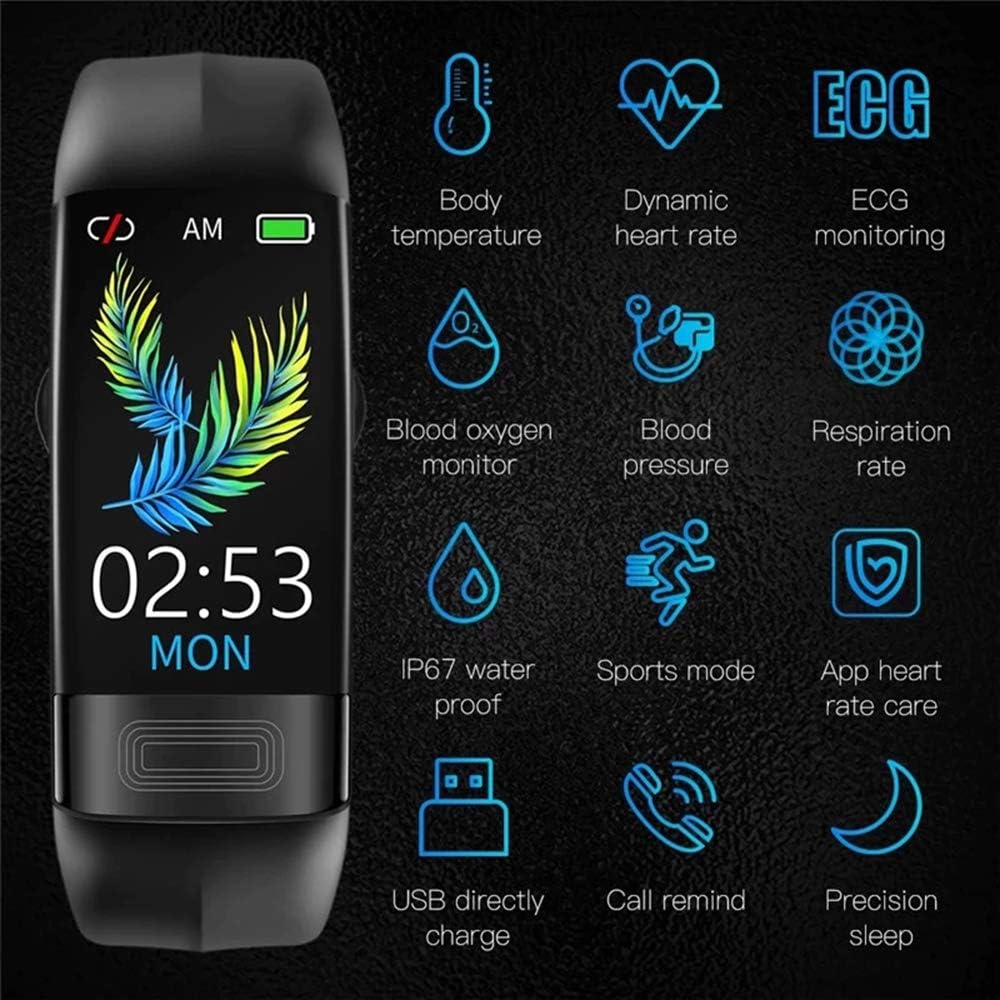 Health Tracking Smartwatch with Heart Rate Monitor, Blood Pressure Trend, and ECG Function for Fitness and Wellness