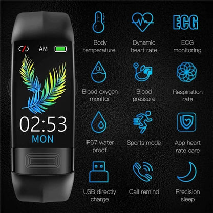 Health Tracking Smartwatch with Heart Rate Monitor, Blood Pressure Trend, and ECG Function for Fitness and Wellness