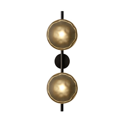 Modern Glass Sconce Light for Bedroom Hallway | Textured LED Wall Fixture Black or Gold Finish | Indoor Ambient Lighting