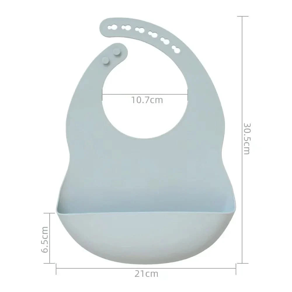 SILIBIB – Soft silicone baby bib with adjustable fit for mess-free feeding comfort