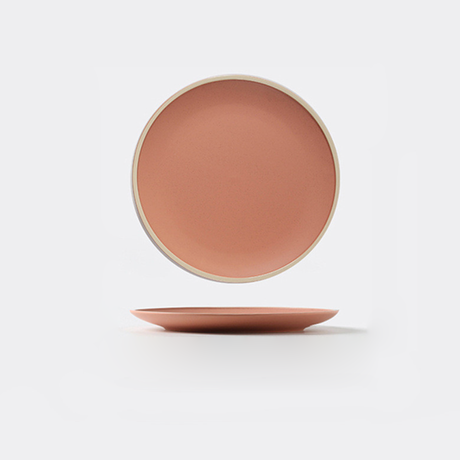 Soho Ceramic Dinner Plates in Pastel Tones with Sesame Dot Pattern – Elegant Stoneware for Everyday Dining