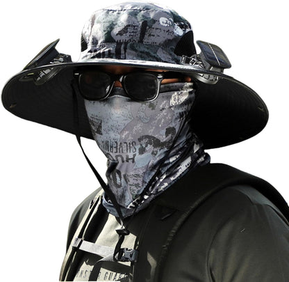 Sun Hat with Fan, Solar Powered Fan Hat, Wide Brim Hat with Cooling Fan for Outdoor Protection