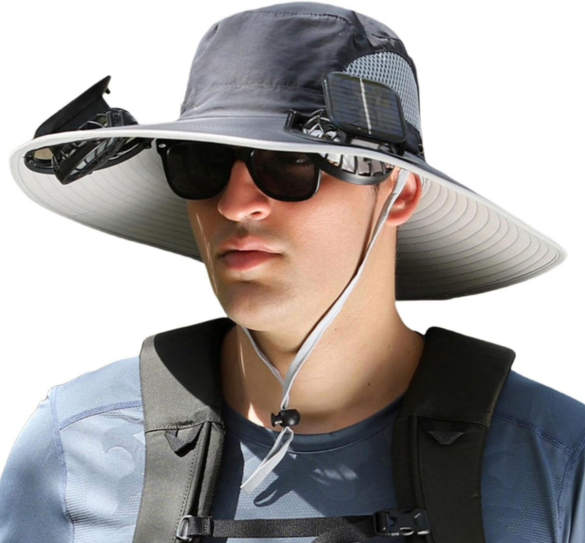 Sun Hat with Fan, Solar Powered Fan Hat, Wide Brim Hat with Cooling Fan for Outdoor Protection
