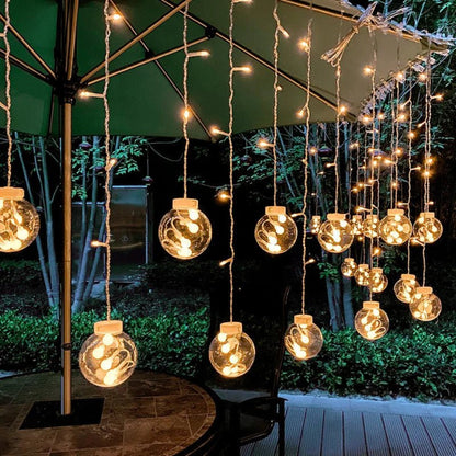 Solar Pendant String Lights – Elegant Outdoor Solar Lights with Dusk-to-Dawn Sensor for Garden and Patio