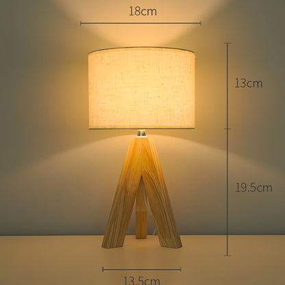 Solara Table Lamp - Wooden Base, Adjustable Light Settings for Bedroom and Desk