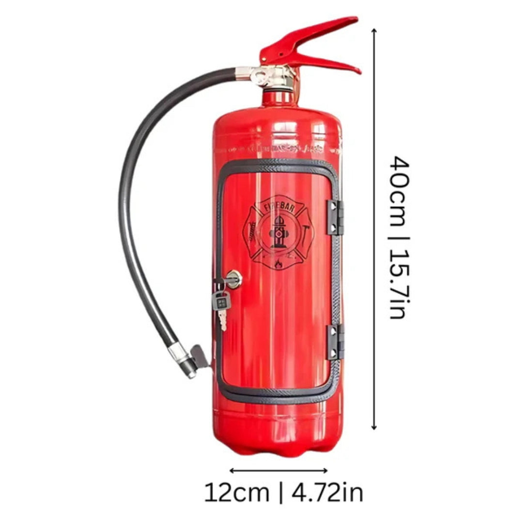 Fire Extinguisher Mini Bar Cabinet – Industrial Metal Drink Station for Man Cave & Living Room