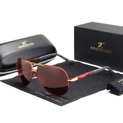 Men's Aviator Sunglasses with UV400 Protection & Anti-Glare Polarized Lenses for Driving, Hiking & Outdoor Activities