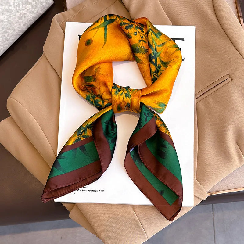 Sophie Silk Charm Scarf | Plaid Pattern, Versatile Accessory