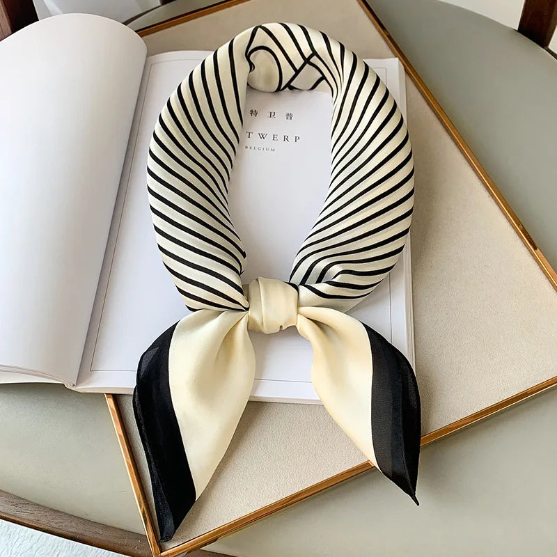 Sophie Silk Charm Scarf | Plaid Pattern, Versatile Accessory