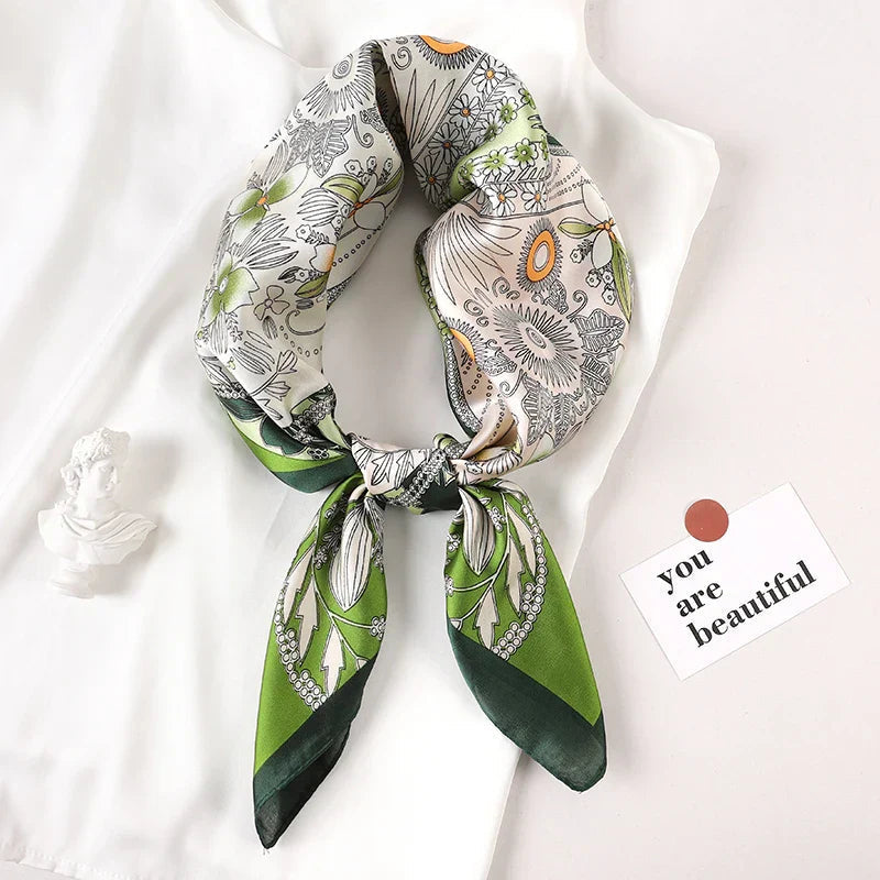 Sophie Silk Charm Scarf | Plaid Pattern, Versatile Accessory