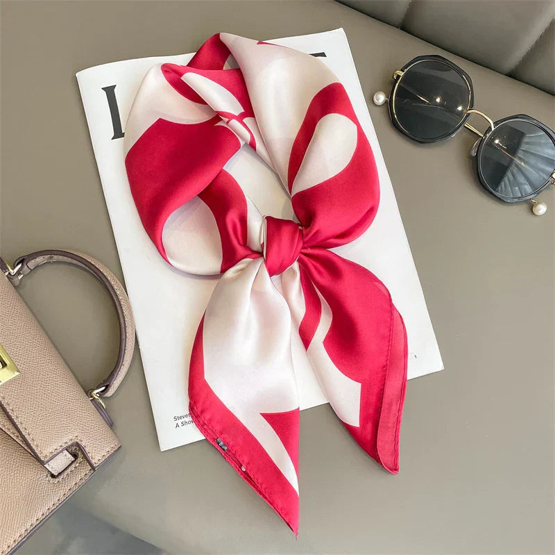 Sophie Silk Charm Scarf | Plaid Pattern, Versatile Accessory