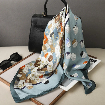 Sophie Silk Charm Scarf | Plaid Pattern, Versatile Accessory