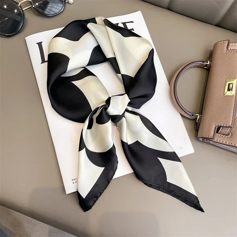 Sophie Silk Charm Scarf | Plaid Pattern, Versatile Accessory