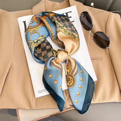 Sophie Silk Charm Scarf | Plaid Pattern, Versatile Accessory