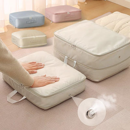 Space Saver | Self-Compression Storage Bags with Built-In Zipper | Durable Organizer for Clothes and Bedding