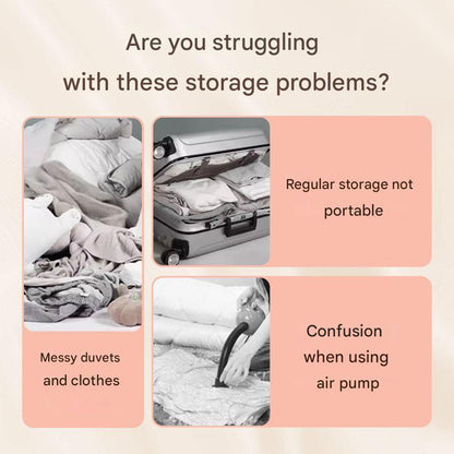 Space Saver | Self-Compression Storage Bags with Built-In Zipper | Durable Organizer for Clothes and Bedding