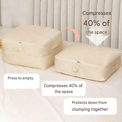 Space Saver | Self-Compression Storage Bags with Built-In Zipper | Durable Organizer for Clothes and Bedding
