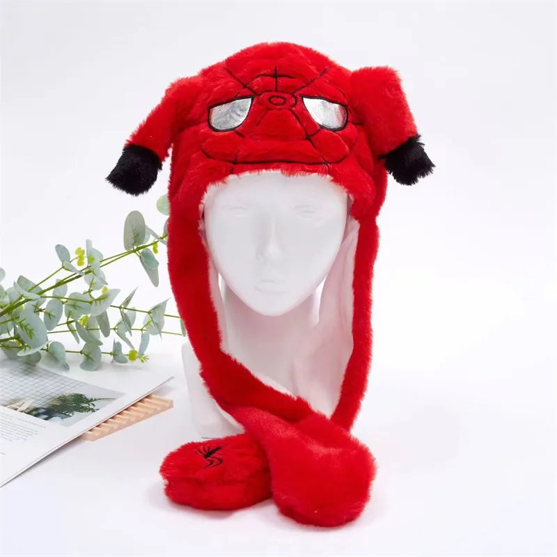 Plush Hat with Pop-Up Ears for Kids & Adults – Interactive Cosplay Beanie with Squeeze Paws | Fun Winter Accessory for Parties, Christmas