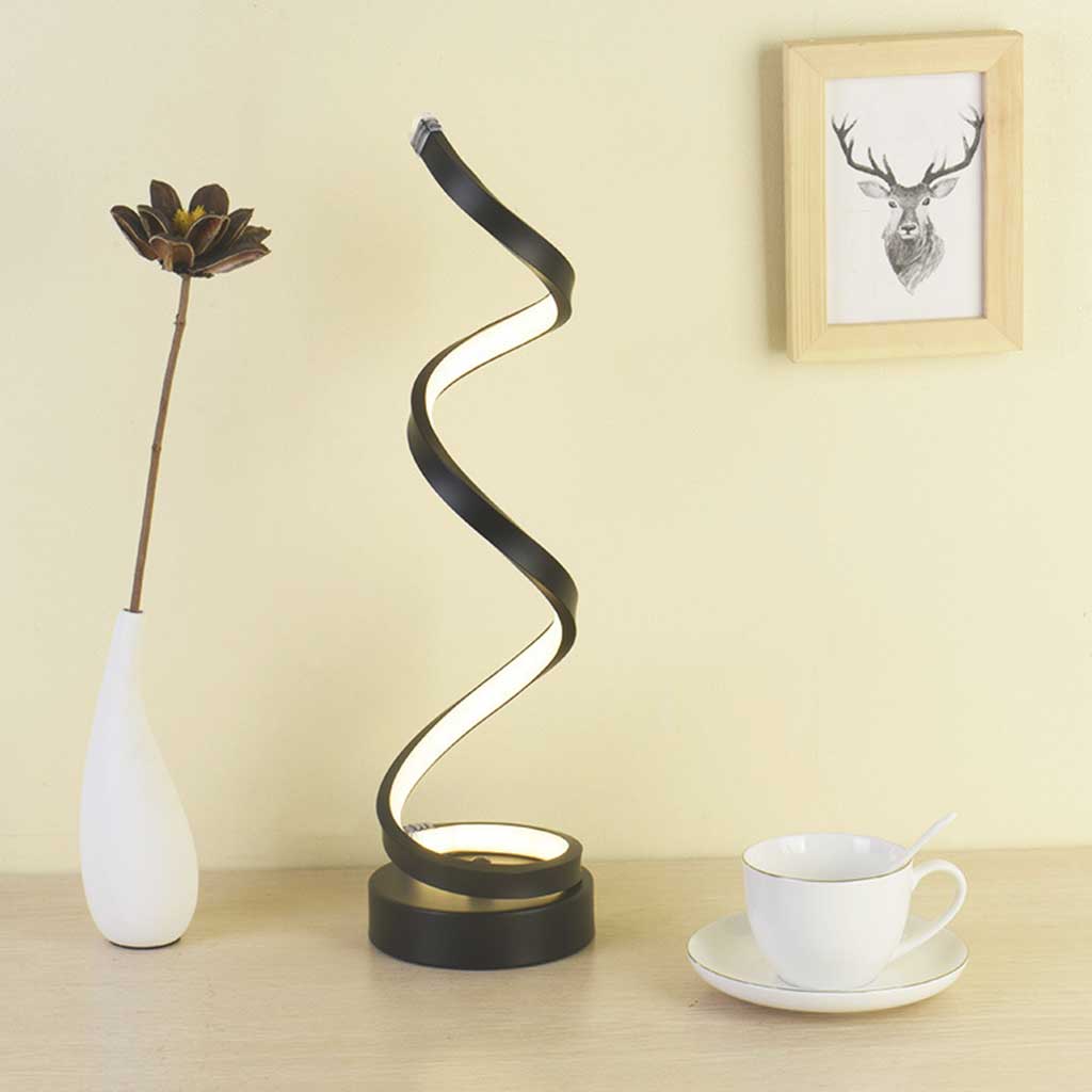 Curved Metal Desk Lamp with Dimmable LED Light and 3 Color Modes for Bedroom Office and Living Room