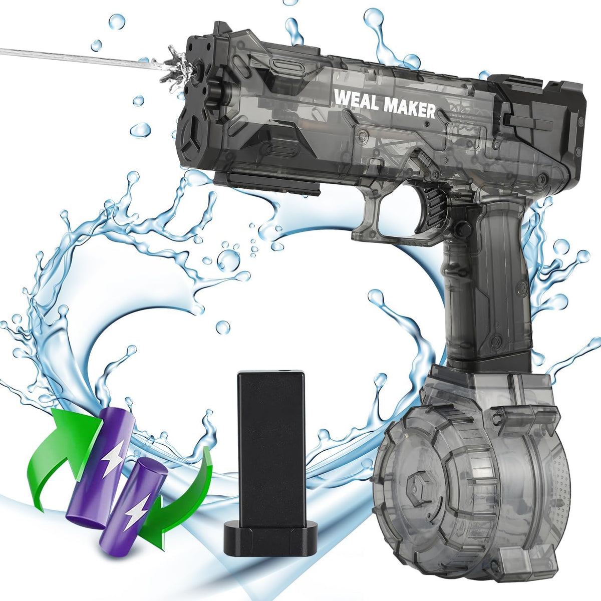 Ortekor SplashStorm | Electric Water Gun with Long Range & Large Capacity | Fun Water Battles for Kids