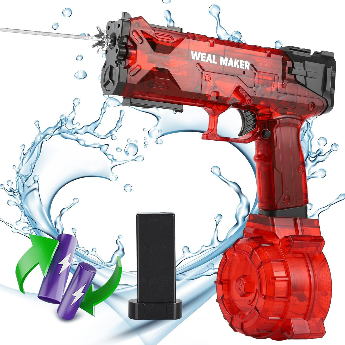 Ortekor SplashStorm | Electric Water Gun with Long Range & Large Capacity | Fun Water Battles for Kids