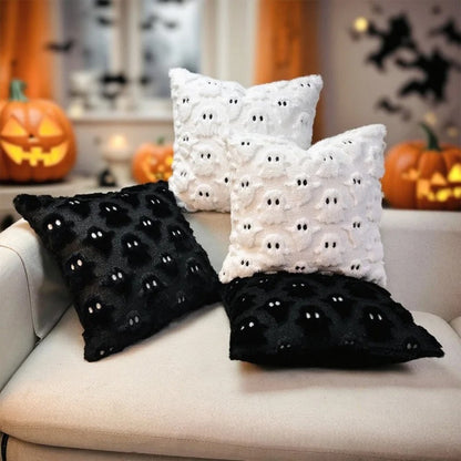 Sierra Halloween Cushion Cover - Plush Microfiber, 3D Ghost Design