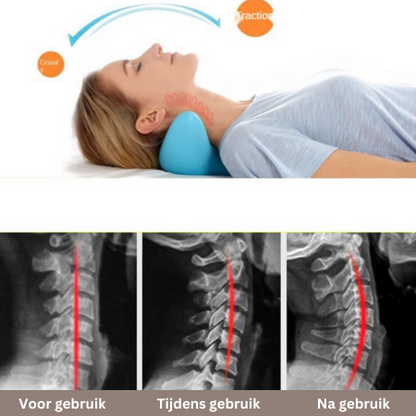 Cervical Spine Traction Cushion Blue EVA Foam 8.5×7.9×4.3 Inches Portable Shoulder Tension Relief Device for Home Bed Sofa Chair