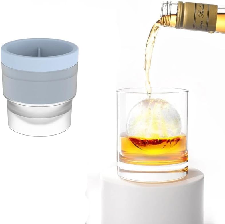 Ortekor Stackable Silicone Ice Maker | Ice Hockey Ball Mold for Long-Lasting Cool Drinks
