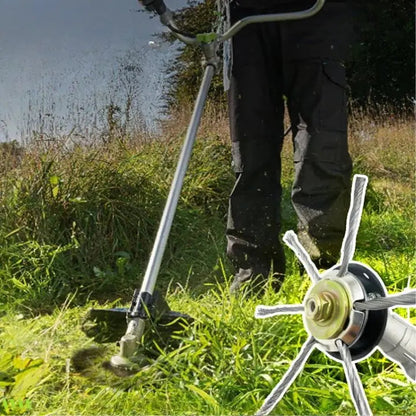 Heavy-Duty Brush Head for Grass Trimmers – Steel Wire Weed and Moss Remover