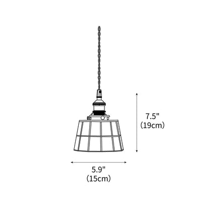 Geometric Glass Shade Hanging Light Fixture 6-Inch Brass Accents Adjustable for Counter Island Dining Table Modern Ceiling Suspended Lamp