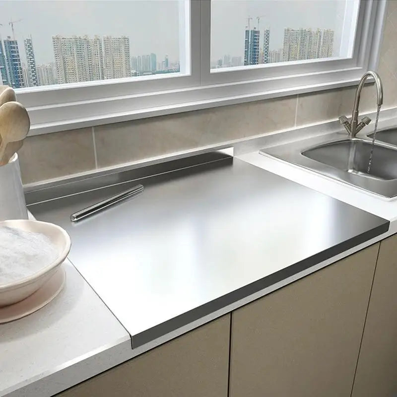 Stainless Steel Cutting Board with Non Slip Base, Large Stainless Steel Chopping Board for Meat and Vegetables