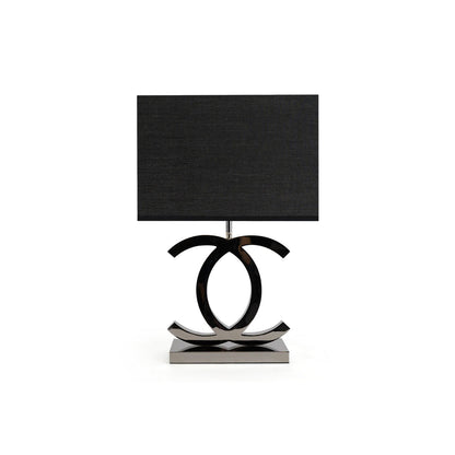 Metal Desk Lamp with Cloth Drum Shade – Contemporary Accent Light for Bedside, Office & Den – Push-Button Control – 24 in Tall